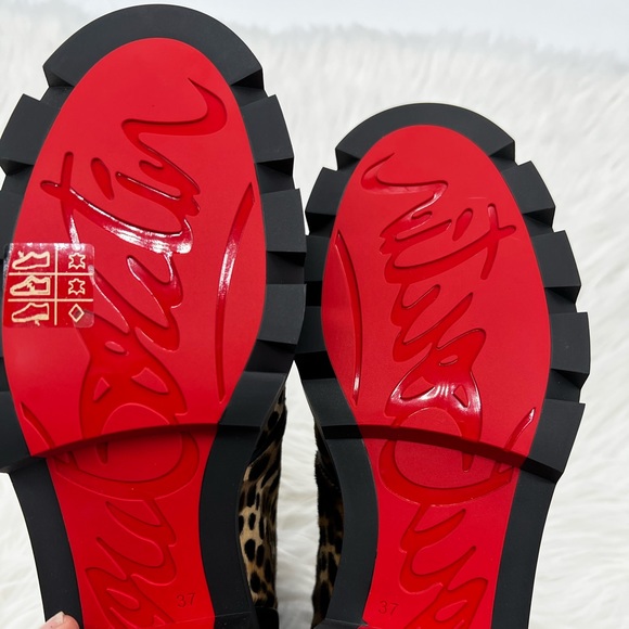 Christian Louboutin | Cheetah-Print Calf Hair Combat Boots - Picture 15 of 16